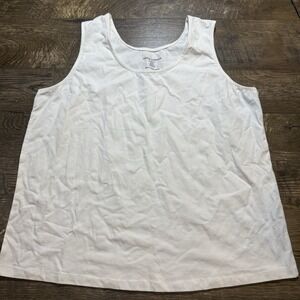 Jessica London‎ White Tank Top 22/24 Cotton/Spandex